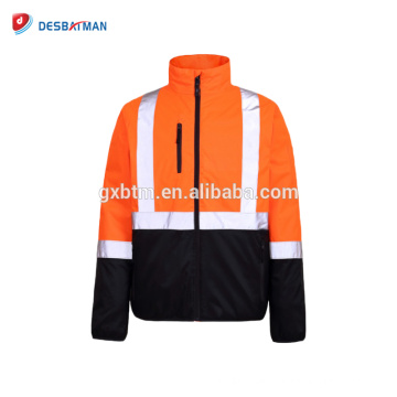 Pilotjacken reflektierende hohe Sichtbarkeit Winterjacke Arbeitsjacke wasserdichte reflektierende Streifen 3m